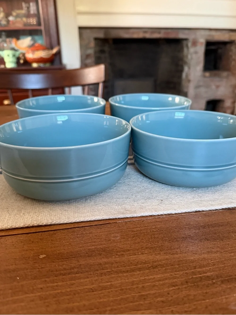 Crate & Barrel HUE Blue 6” Cereal Bowls Set of 4 Aaron Probyn Discontinued